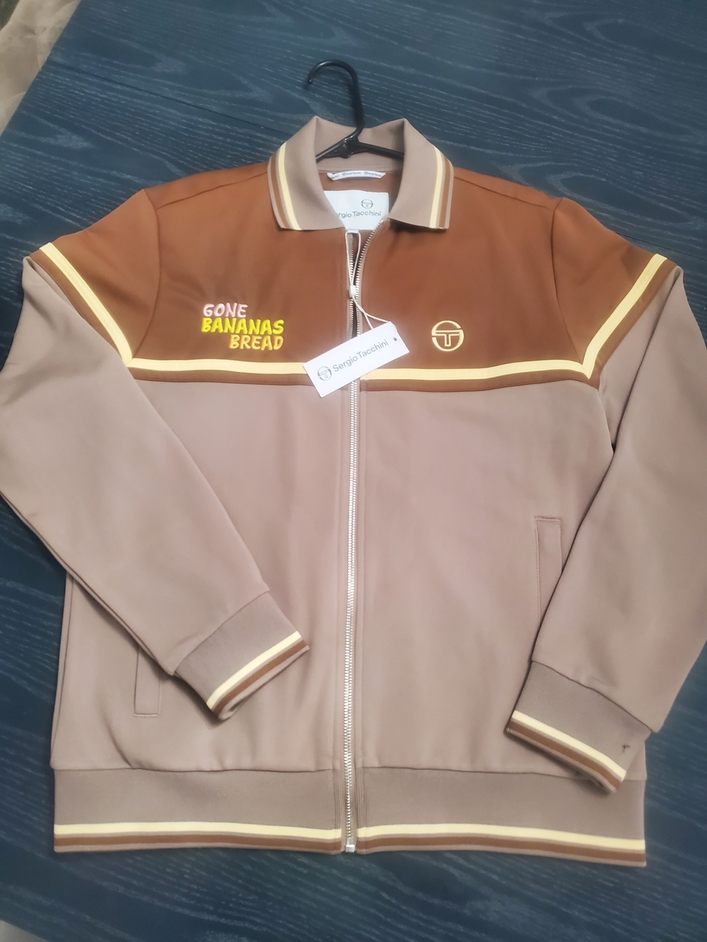 Sergio Tacchini Brown, Tan & Yellow 'Gone Bananas Bread' Track Jacket